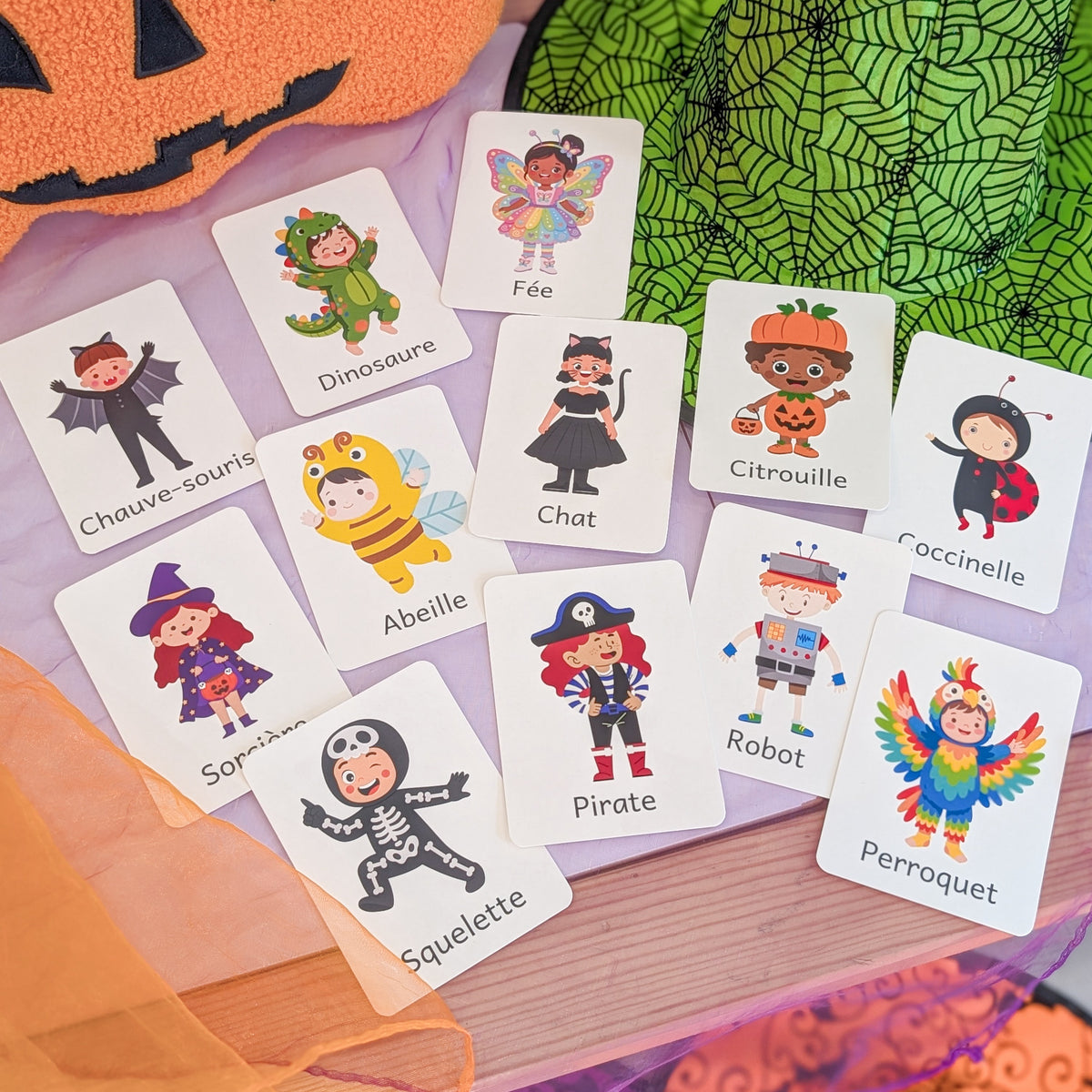 Cartes d'apprentissage Déguisements