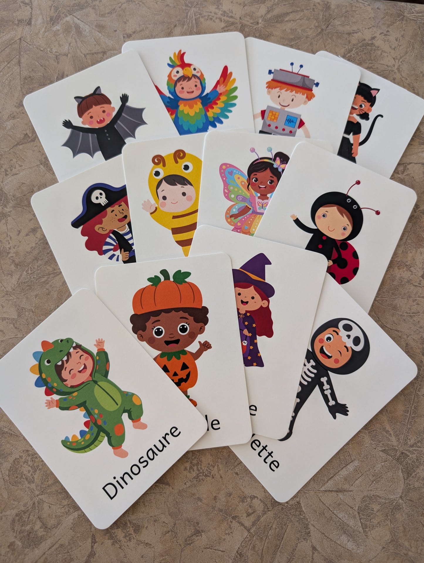 Cartes d'apprentissage Déguisements d'Halloween