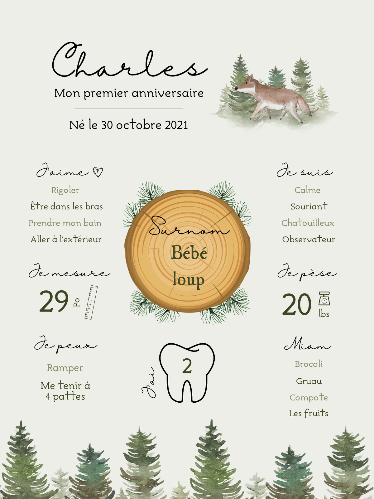 Affiche Anniversaire Forêt