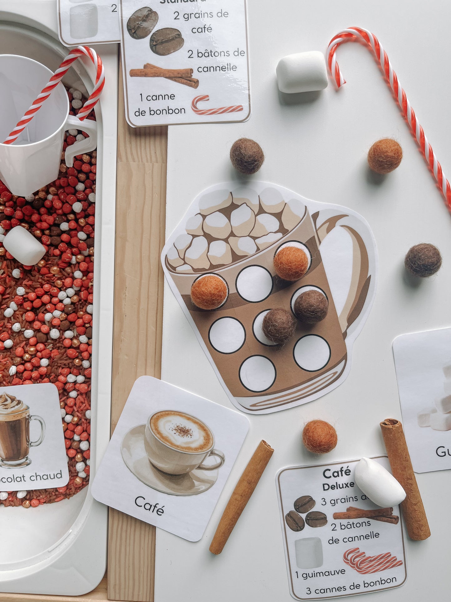 Boite sensorielle Chocolat chaud