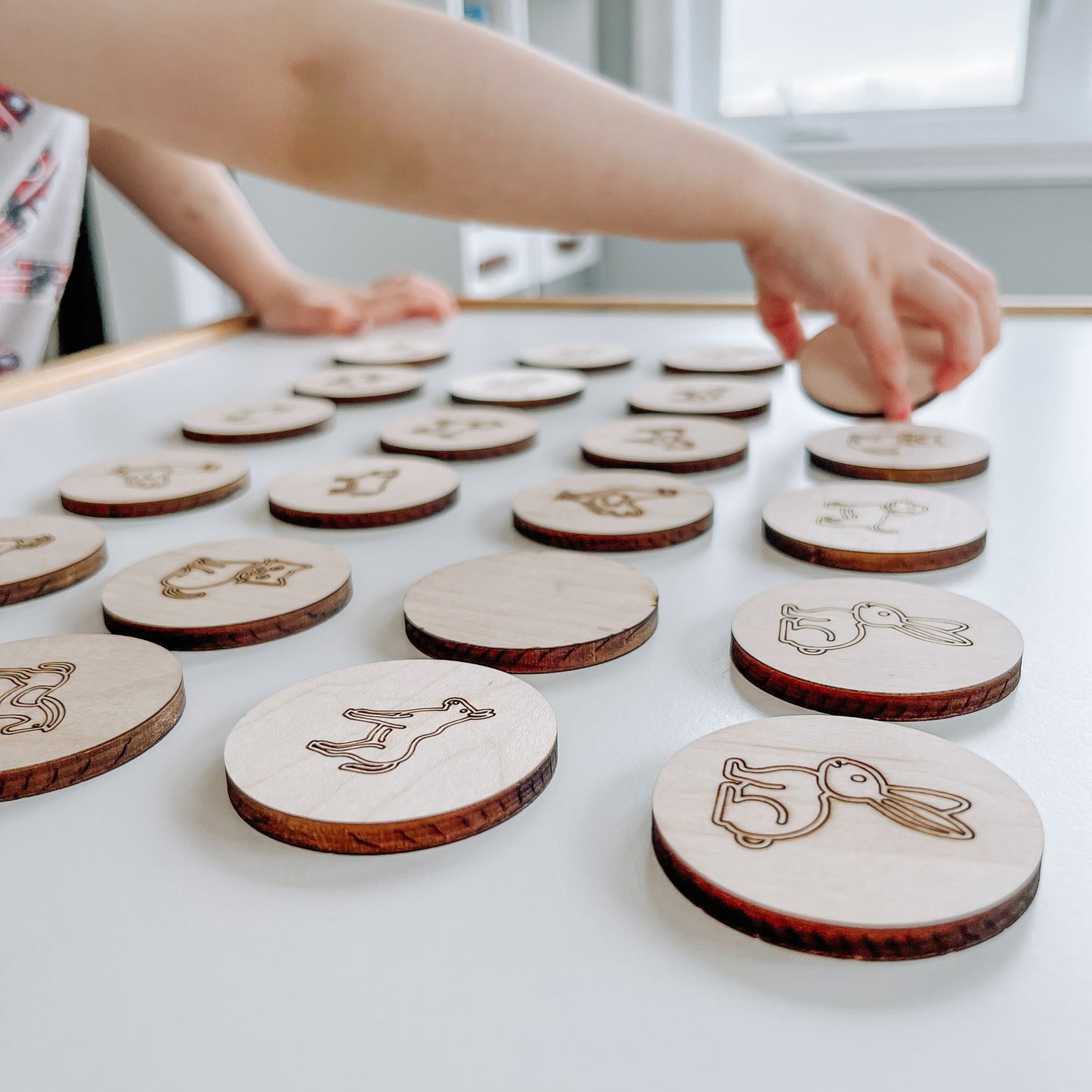 Jeu de mémoire ferme en bois