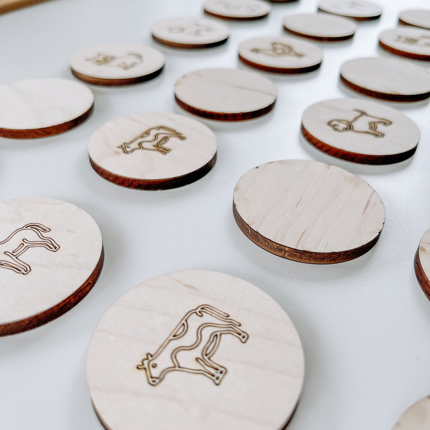 Jeu de mémoire ferme en bois