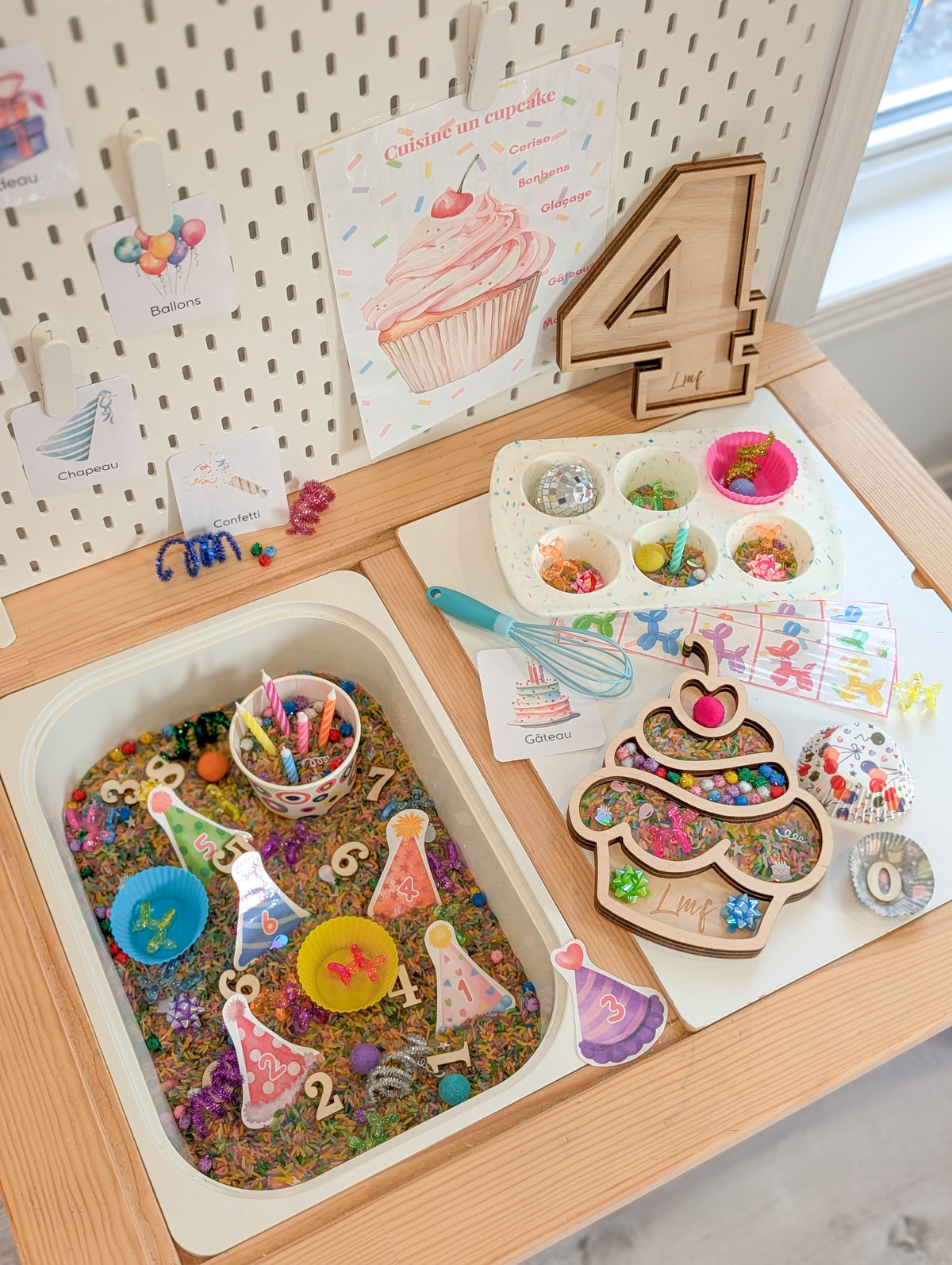 Moule à cupcakes - Boîte sensorielle Anniversaire