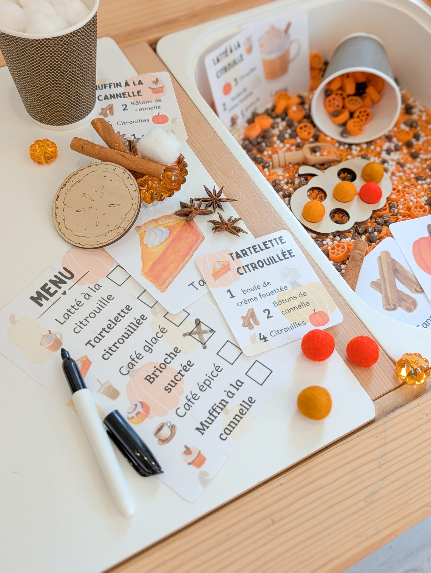 Boîte sensorielle Café d'automne