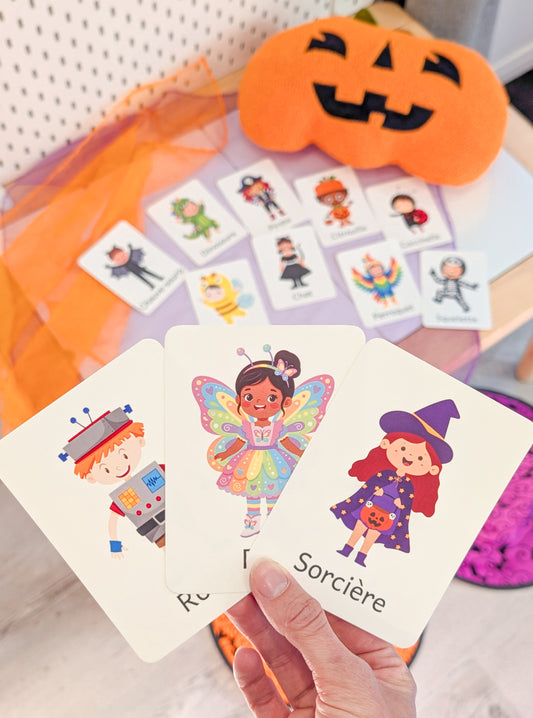 Cartes d'apprentissage Déguisements d'Halloween
